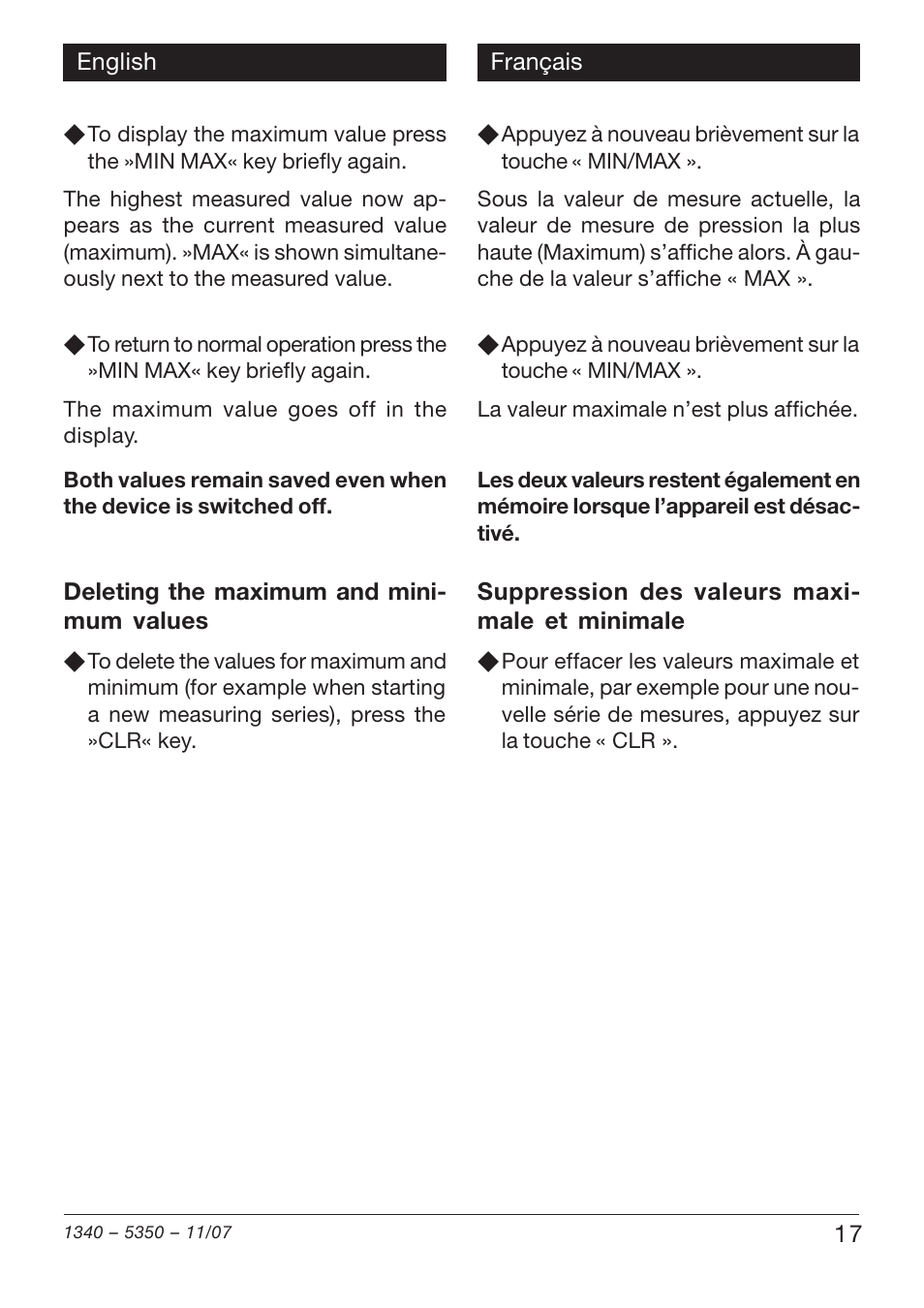 Xylem VAM 320 User Manual | Page 17 / 28