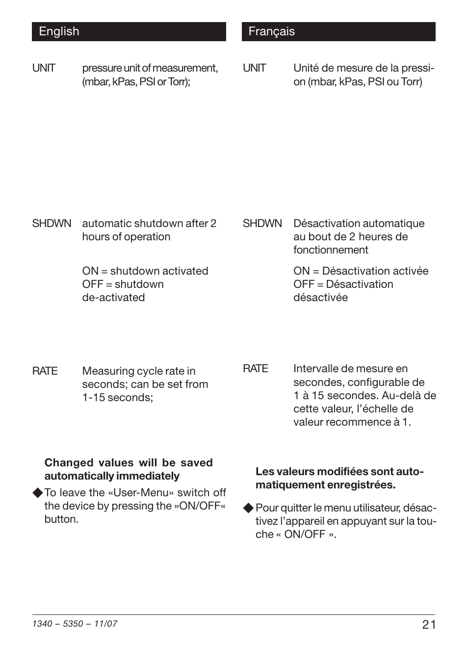 Xylem VAM 320 User Manual | Page 21 / 28