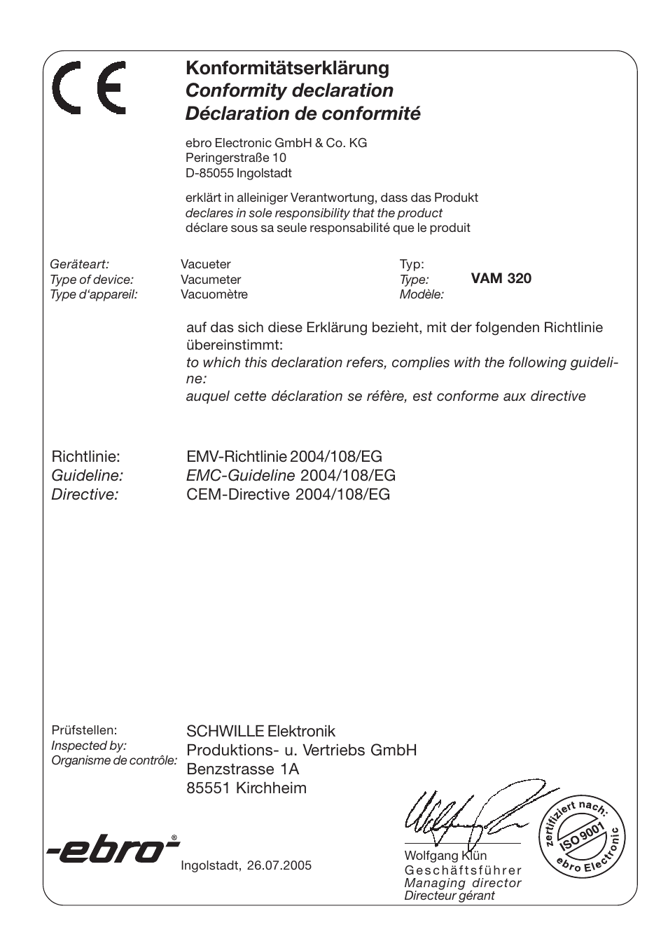 Xylem VAM 320 User Manual | Page 28 / 28