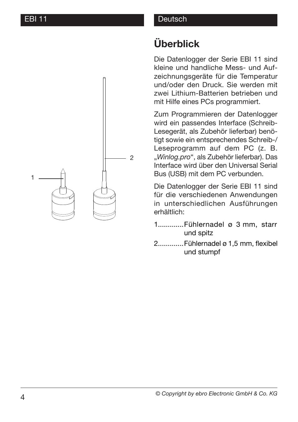 Überblick | Xylem EBI 11 User Manual | Page 4 / 28