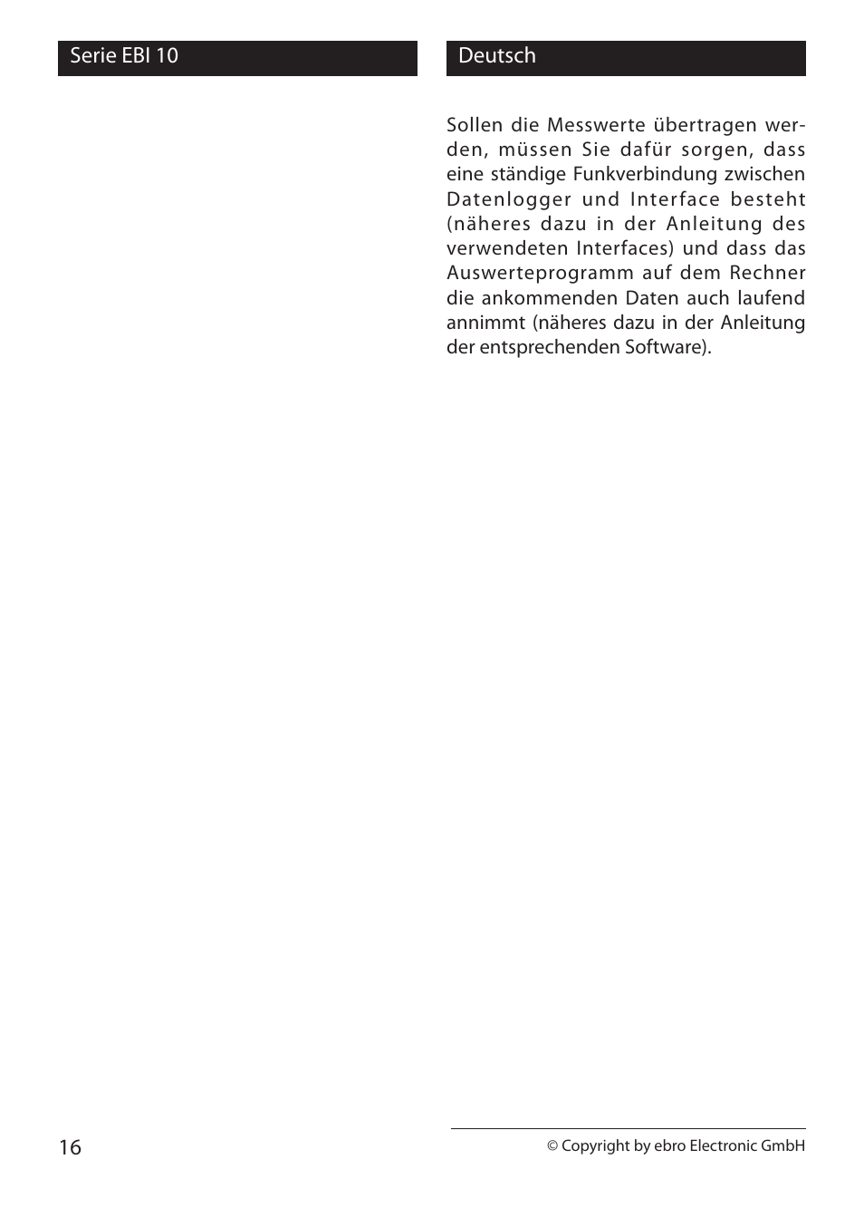 Xylem EBI 10 Serie User Manual | Page 16 / 40