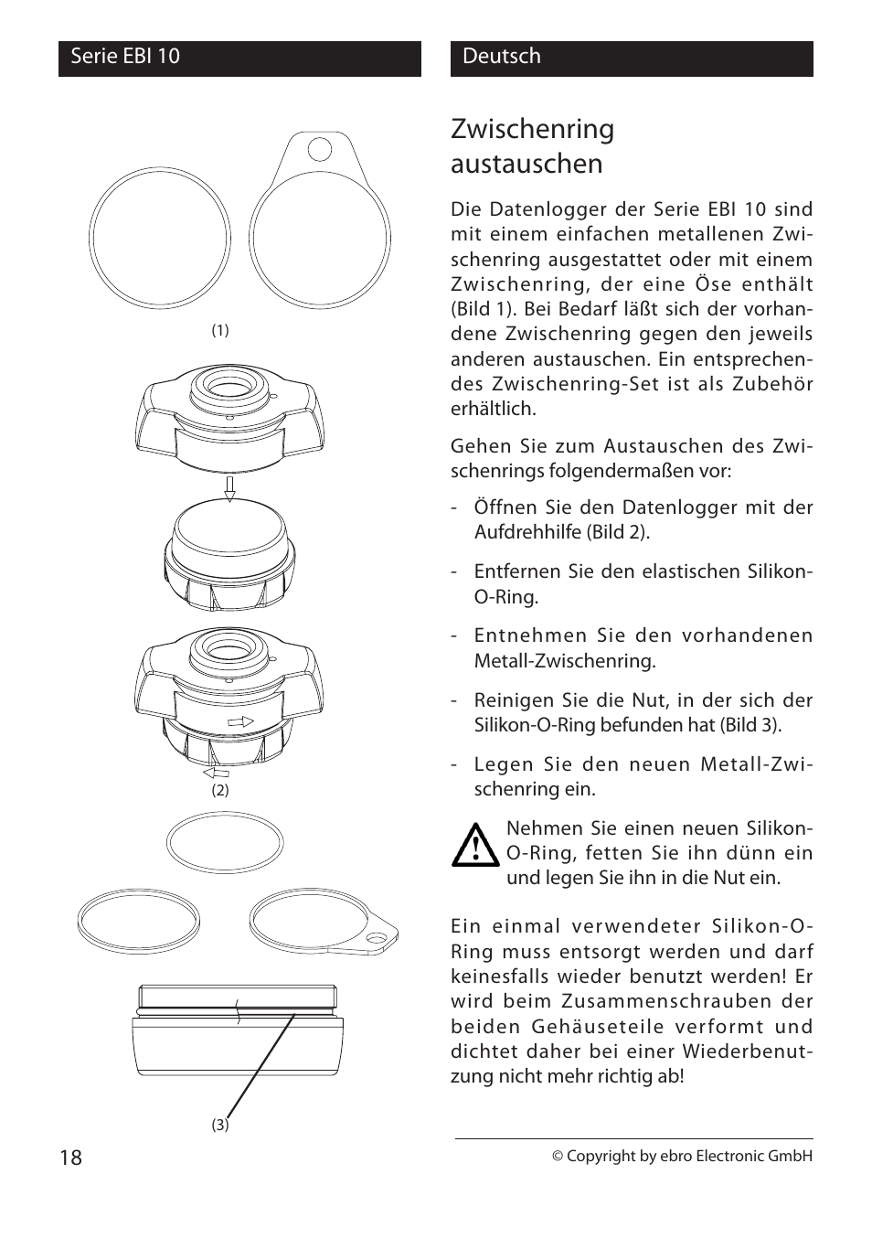 Zwischenring austauschen | Xylem EBI 10 Serie User Manual | Page 18 / 40