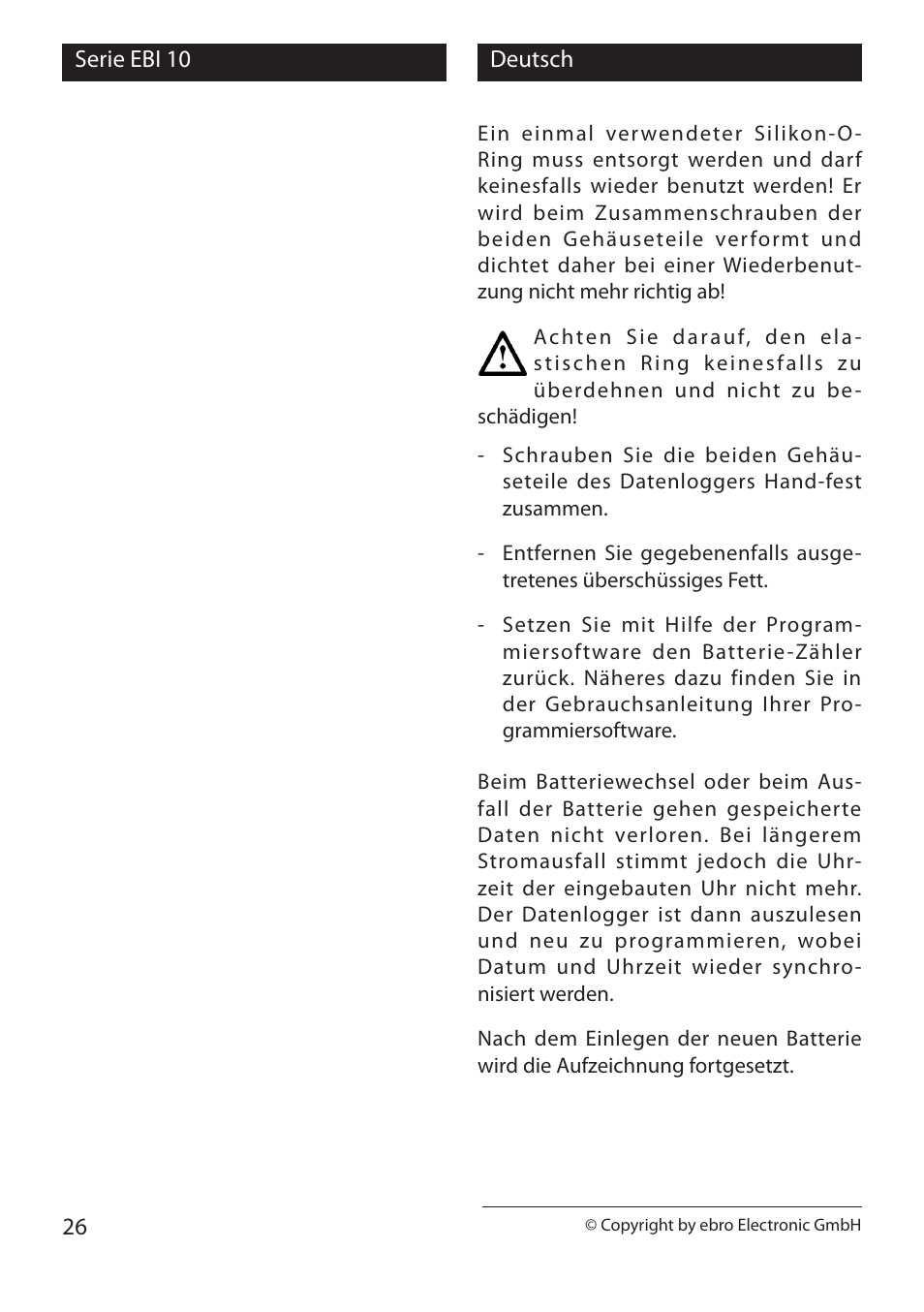 Xylem EBI 10 Serie User Manual | Page 26 / 40