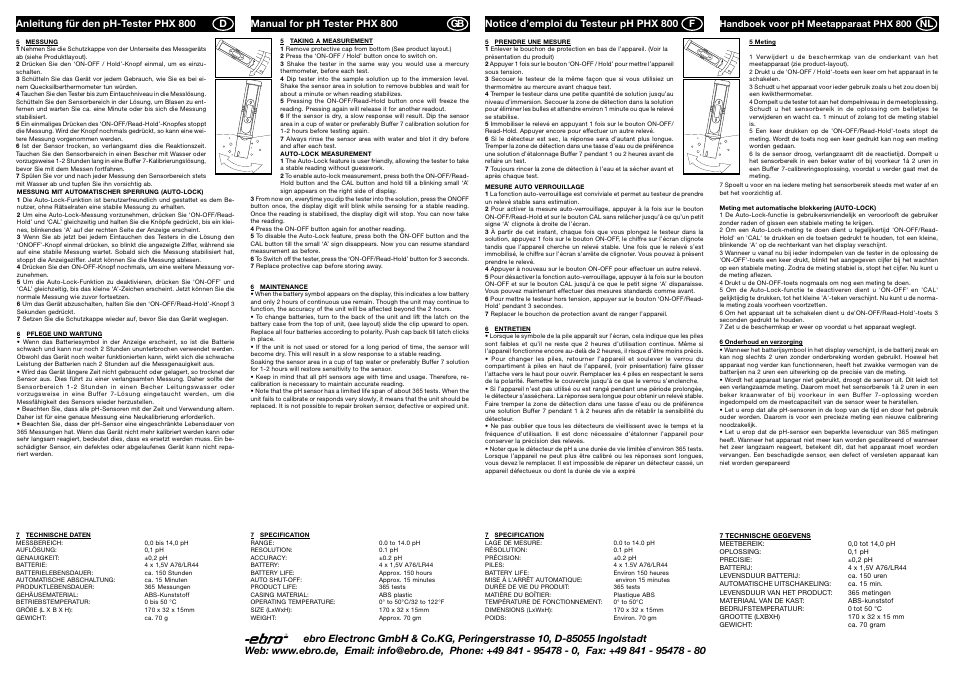 Xylem PHX 800 User Manual | Page 2 / 2