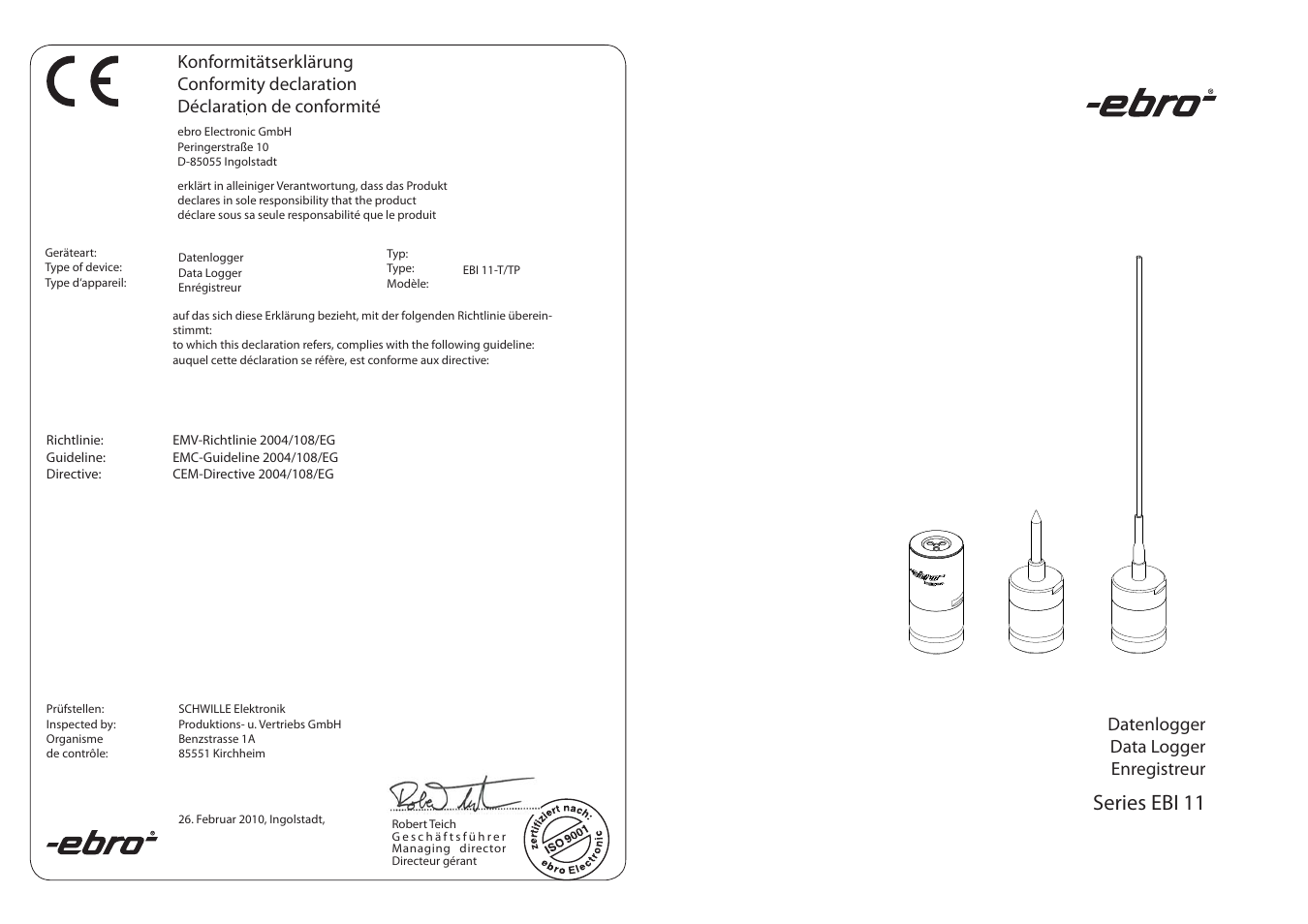 Xylem EBI 11 Serie User Manual | 14 pages