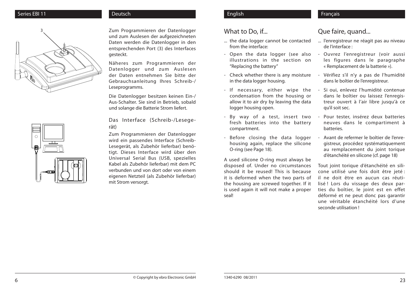 What to do, if, Que faire, quand | Xylem EBI 11 Serie User Manual | Page 6 / 14