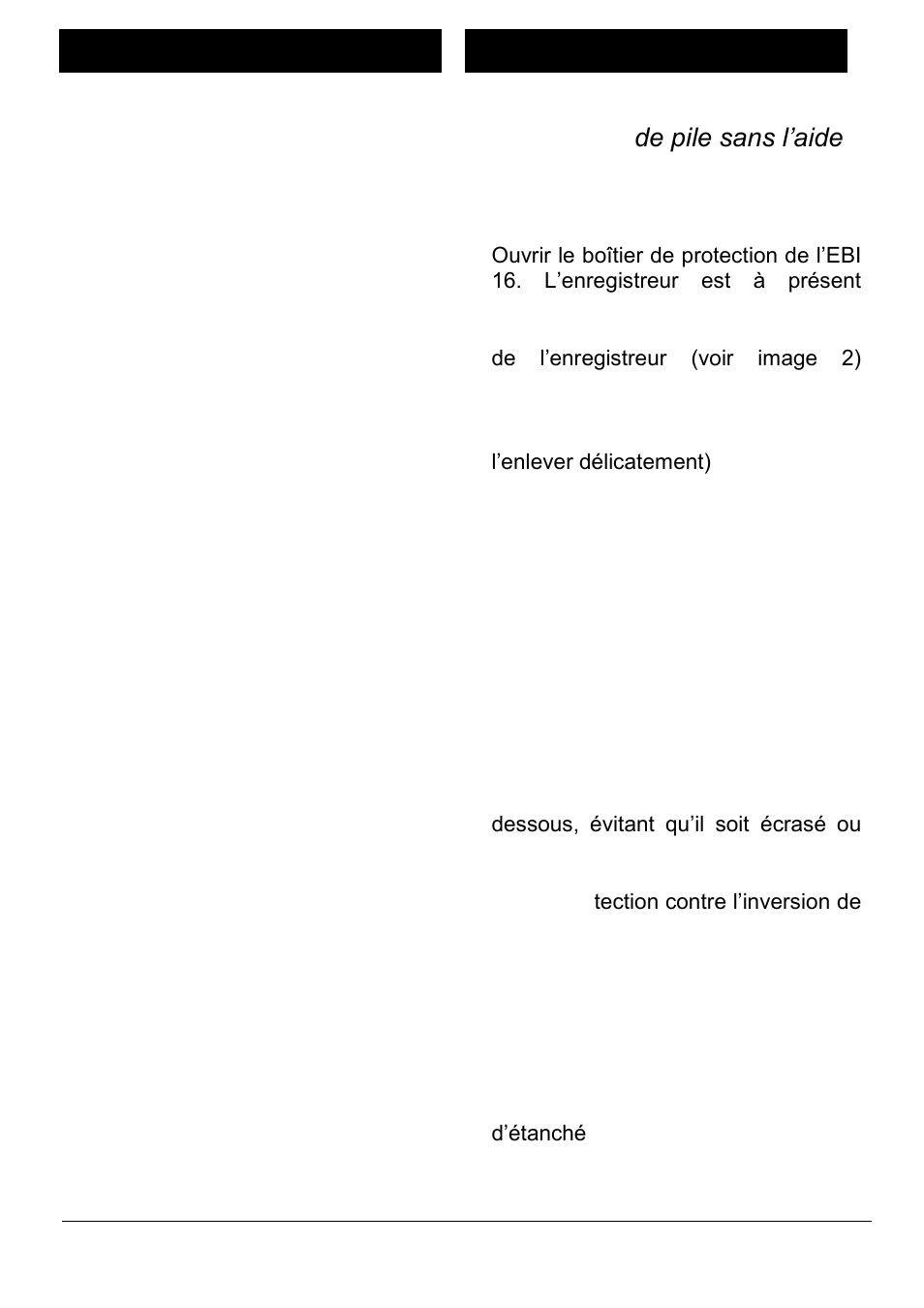 Without software control, Changement de pile sans l’aide du logiciel | Xylem EBI 16 User Manual | Page 23 / 36
