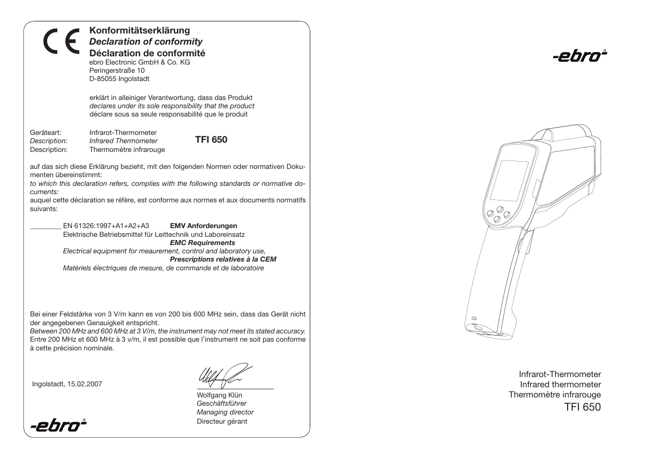 Xylem TFI 650 User Manual | 18 pages