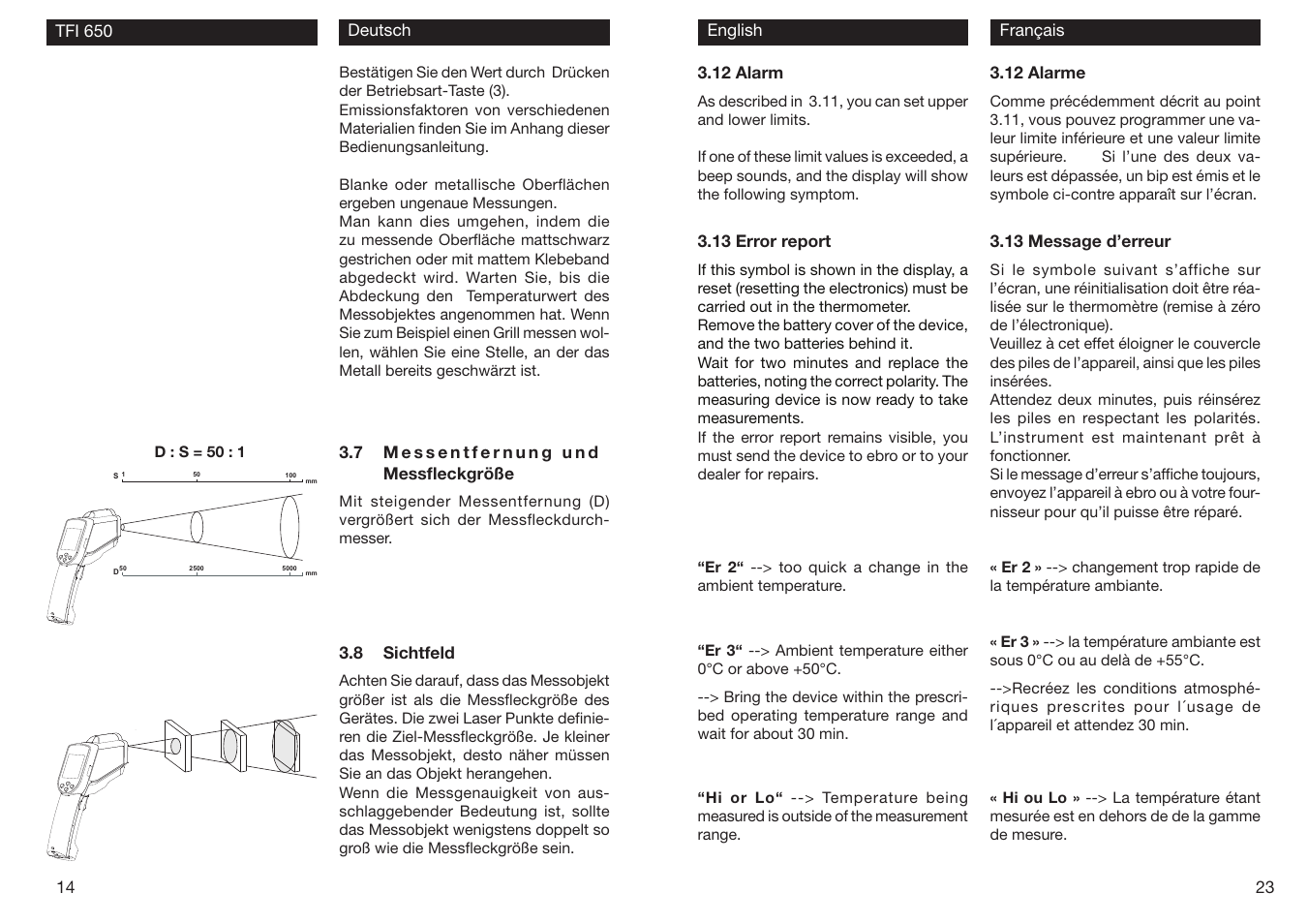 Xylem TFI 650 User Manual | Page 14 / 18