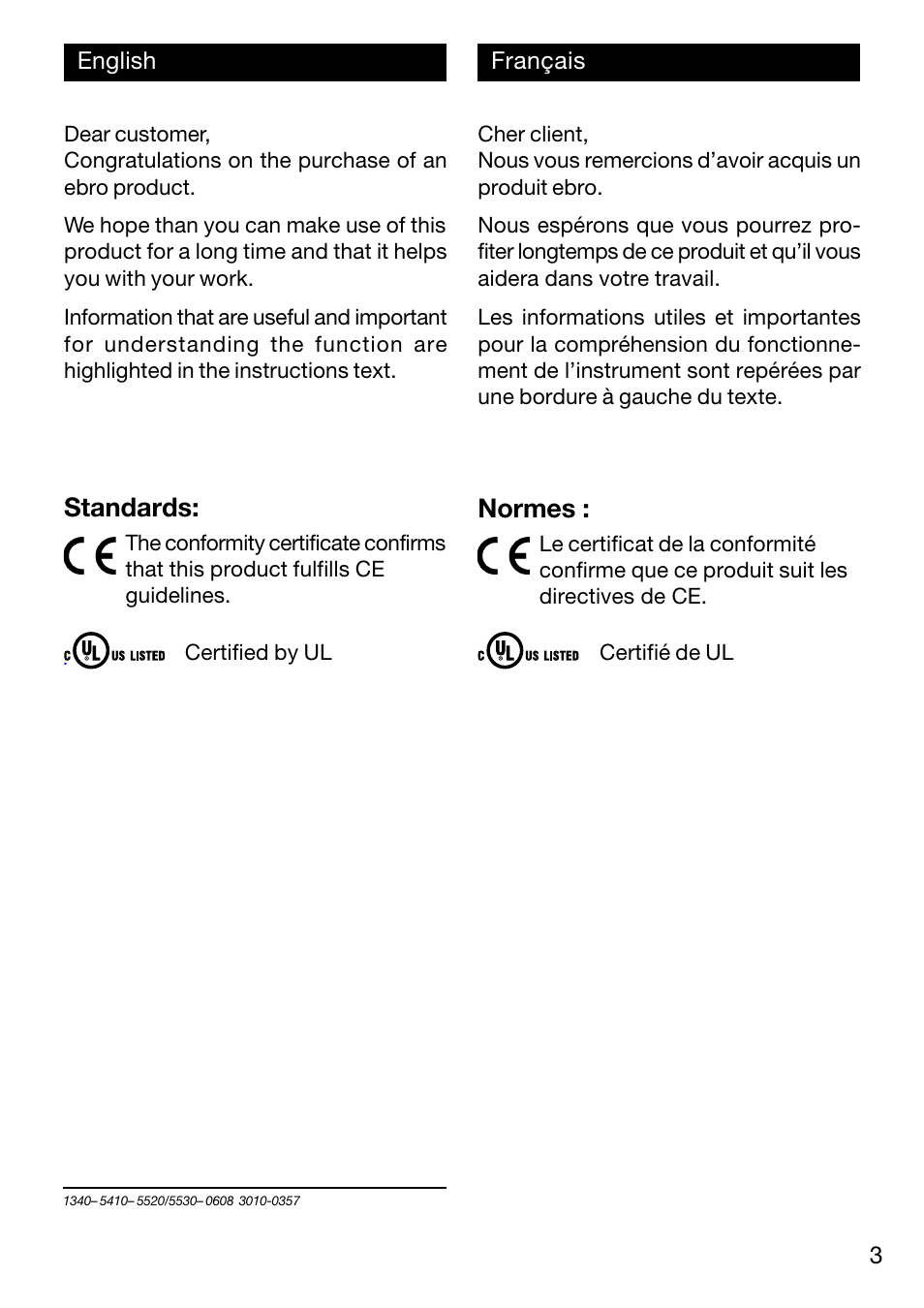 Standards, Normes | Xylem TFN 520/530 User Manual | Page 3 / 40