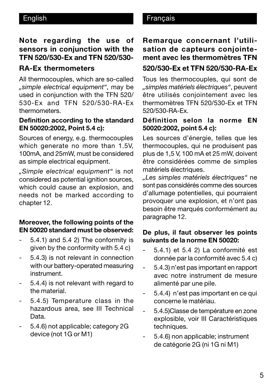 Xylem TFN 520/530 User Manual | Page 5 / 40