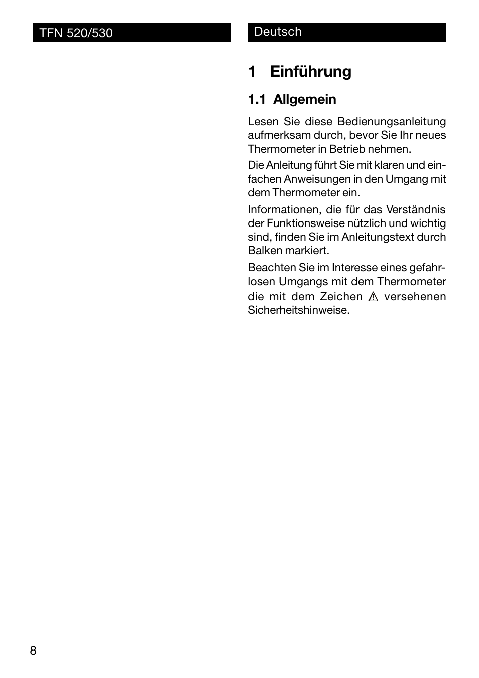 1 einführung | Xylem TFN 520/530 User Manual | Page 8 / 40