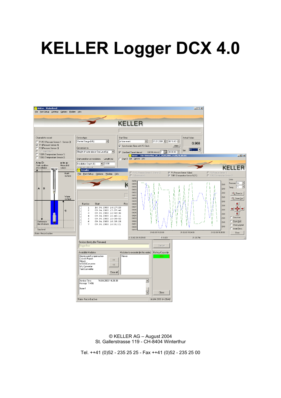 Xylem DCX-22 SELF CONTAINED WATER LEVEL DATALOGGERS KELLER Logger DCX 4.0 User Manual | 30 pages