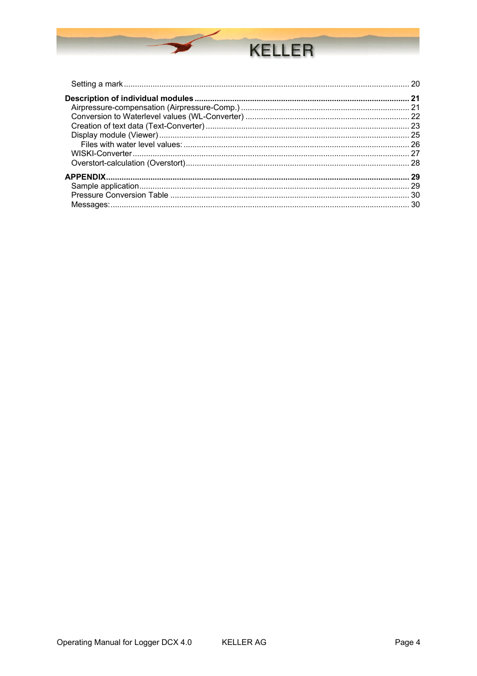 Installation instructions | Xylem DCX-22 SELF CONTAINED WATER LEVEL DATALOGGERS KELLER Logger DCX 4.0 User Manual | Page 4 / 30