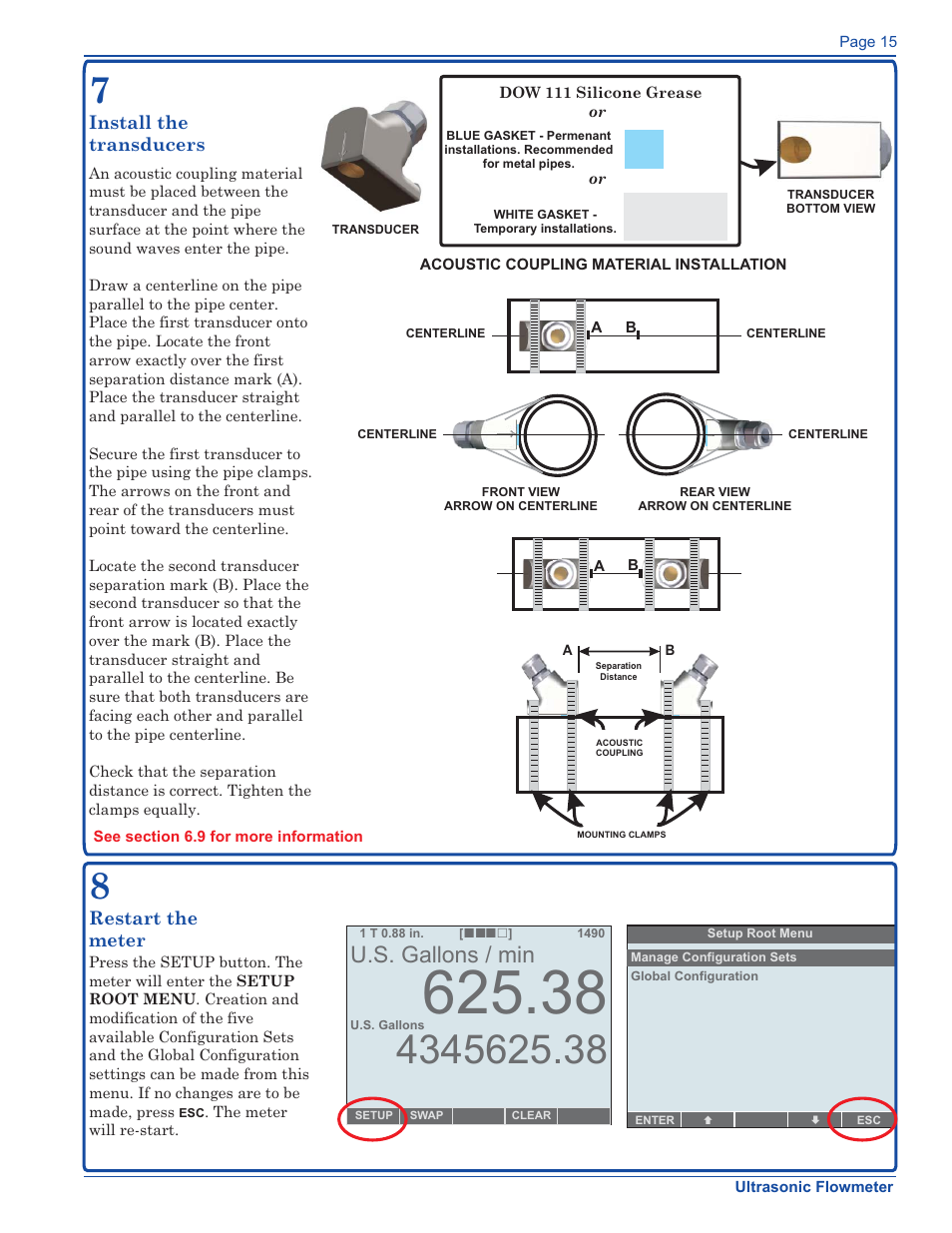 U.s. gallons / min | Xylem FM500 ULTRASONIC FLOW METERS User Manual | Page 15 / 74
