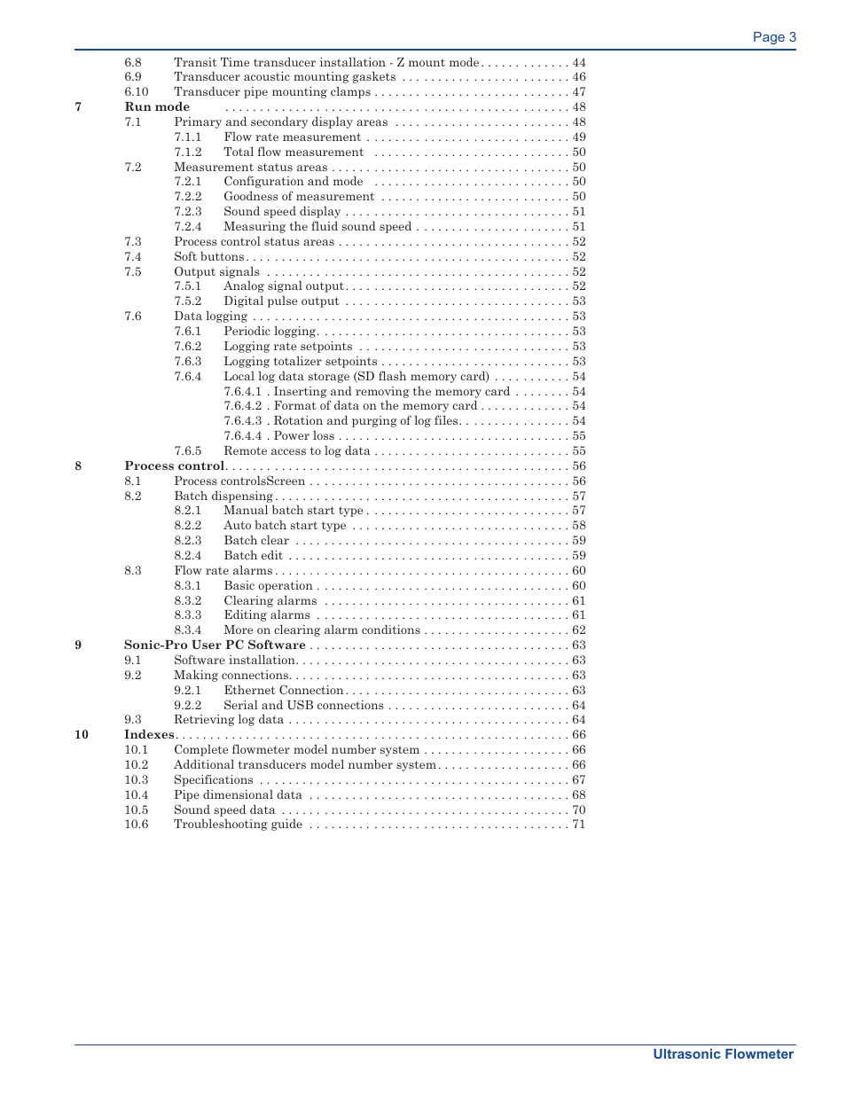 Xylem FM500 ULTRASONIC FLOW METERS User Manual | Page 3 / 74