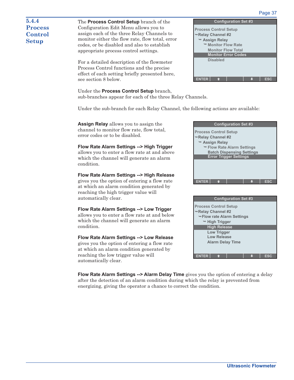 4 process control setup | Xylem FM500 ULTRASONIC FLOW METERS User Manual | Page 37 / 74