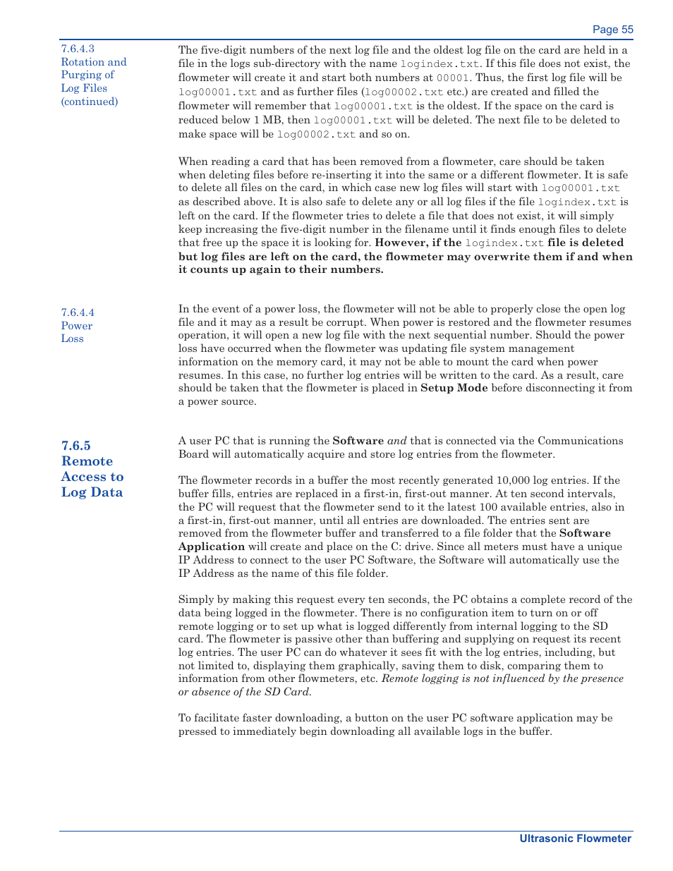 Xylem FM500 ULTRASONIC FLOW METERS User Manual | Page 55 / 74
