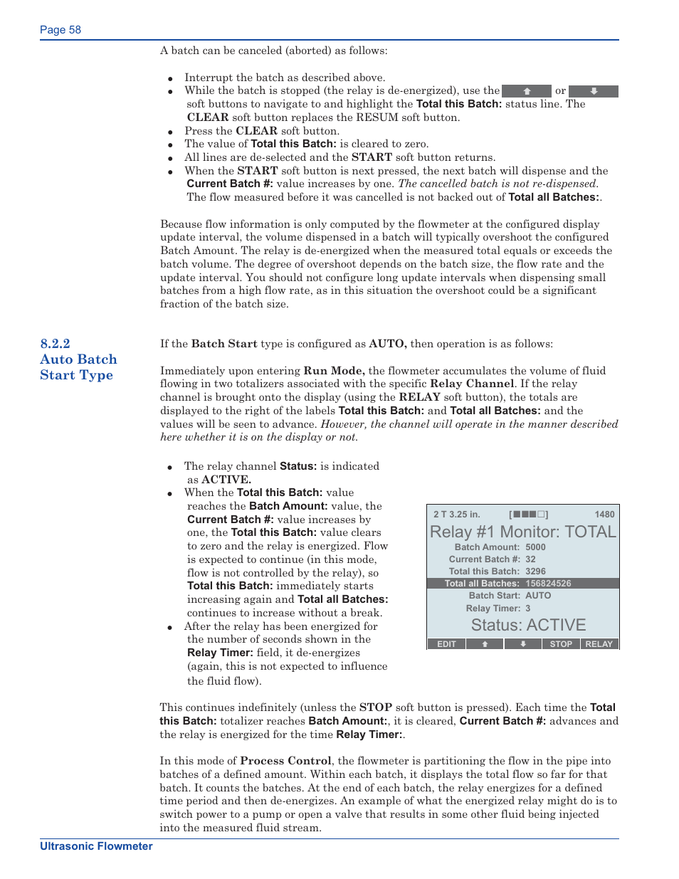 Relay #1 monitor: total status: active | Xylem FM500 ULTRASONIC FLOW METERS User Manual | Page 58 / 74