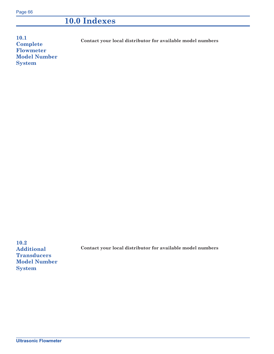 0 indexes | Xylem FM500 ULTRASONIC FLOW METERS User Manual | Page 66 / 74