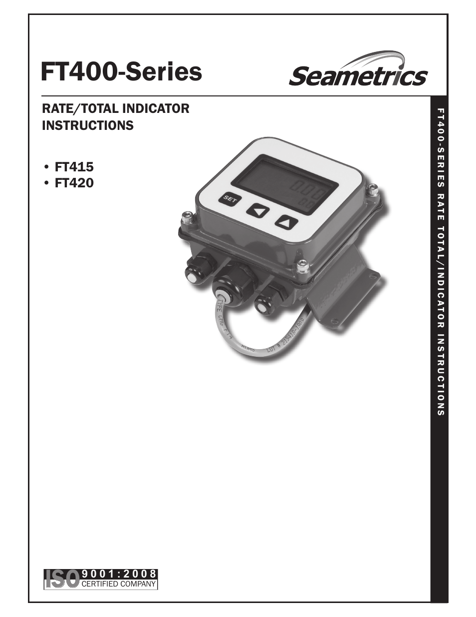 Xylem FT420 RATE/TOTAL INDICATOR User Manual | 12 pages