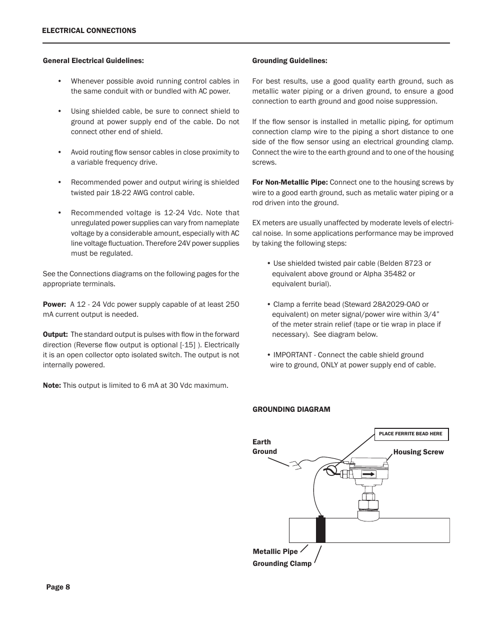 Xylem EX100/200-Series ELECTROMAGNETIC FLOW SENSORS User Manual | Page 10 / 16