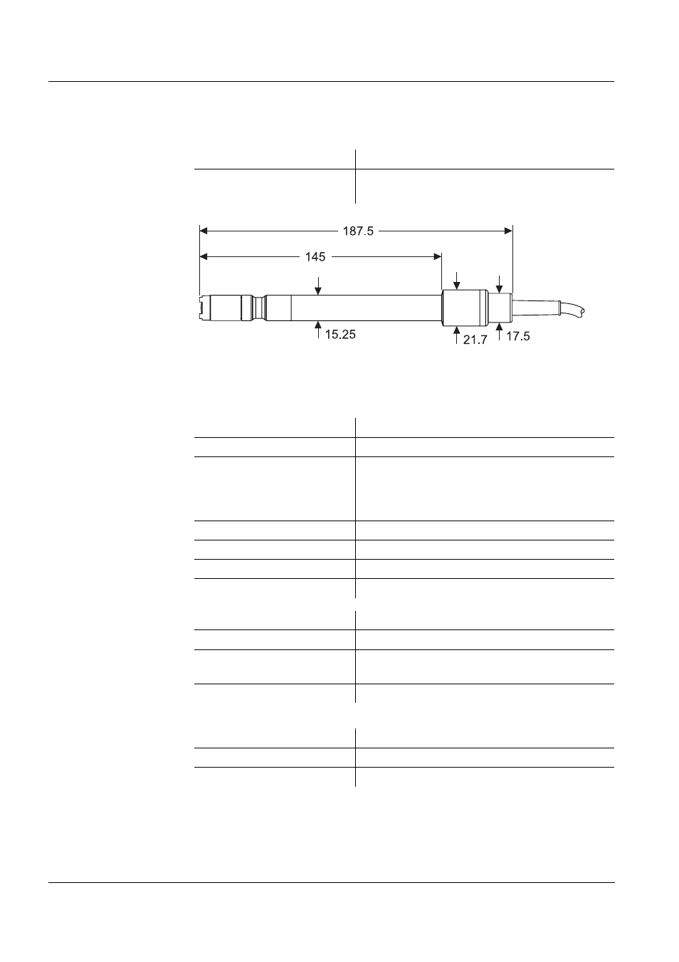 7 technical data, Technical data, Chapter 7 t | Echnical, Data, 7technical data | Xylem CellOx 325 Dissolved oxygen sensor User Manual | Page 14 / 16