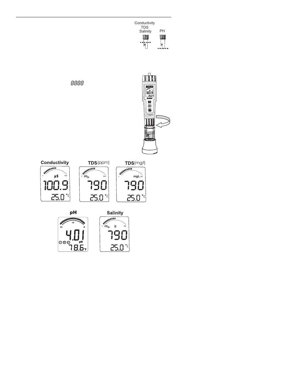 Measurement procedure | Xylem EC510 PORTABLE CONDUCTIVITY METER KIT User Manual | Page 5 / 13