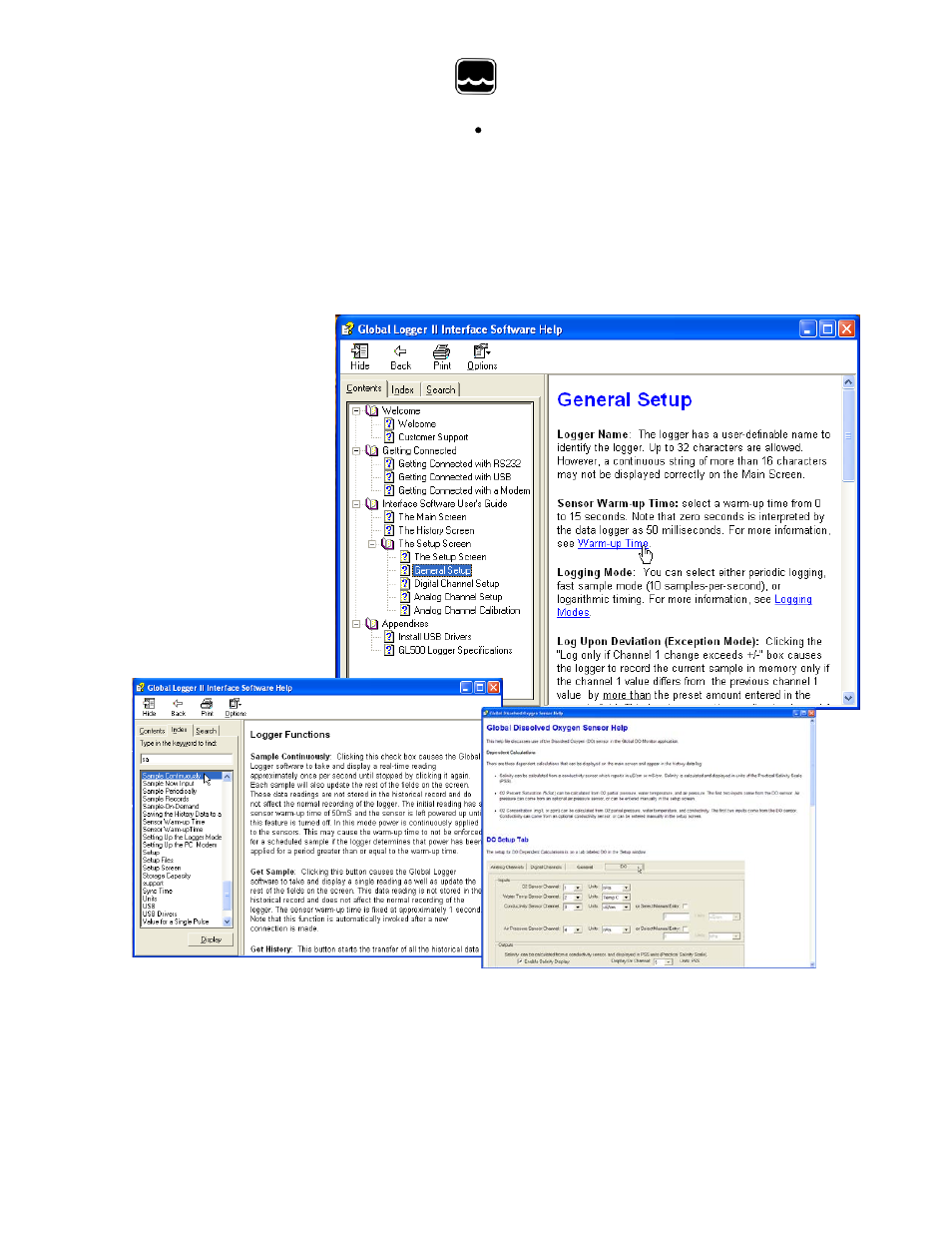 Vii. on-line help files | Xylem WQ-FDO Sensor and GL500-7-2 Data Logger User Manual | Page 15 / 34