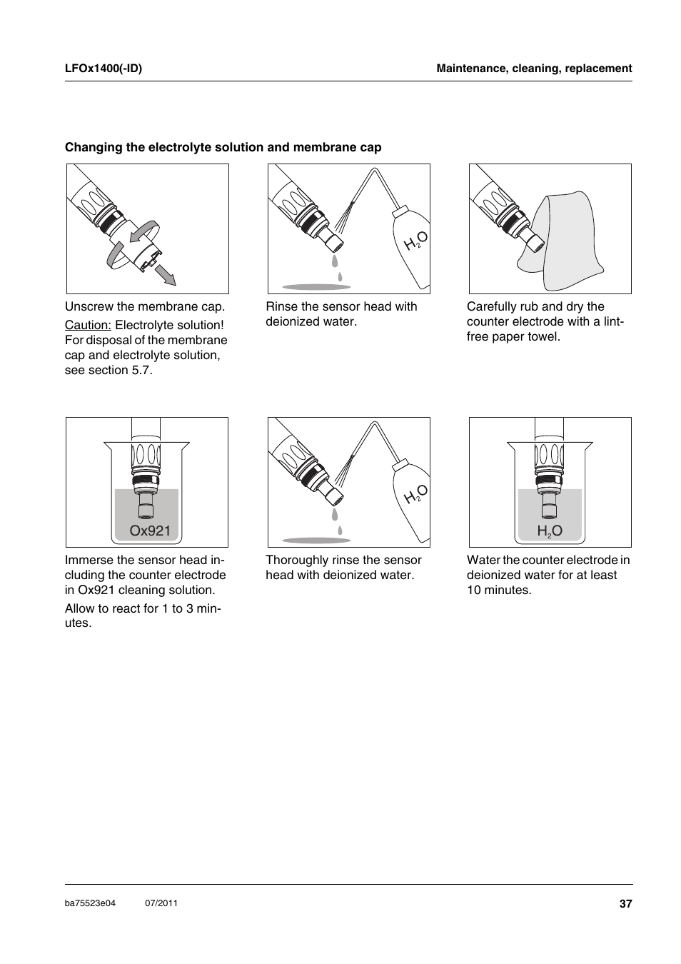 Ox921 h o | Xylem LFOx1400_LFOx1400-ID User Manual | Page 13 / 26