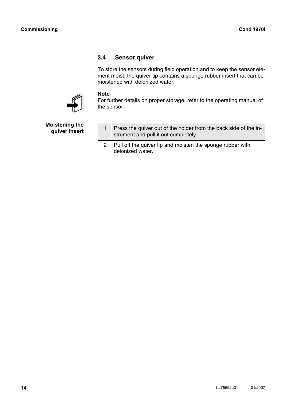 4 sensor quiver, Sensor quiver | Xylem Cond 1970i User Manual | Page 14 / 67