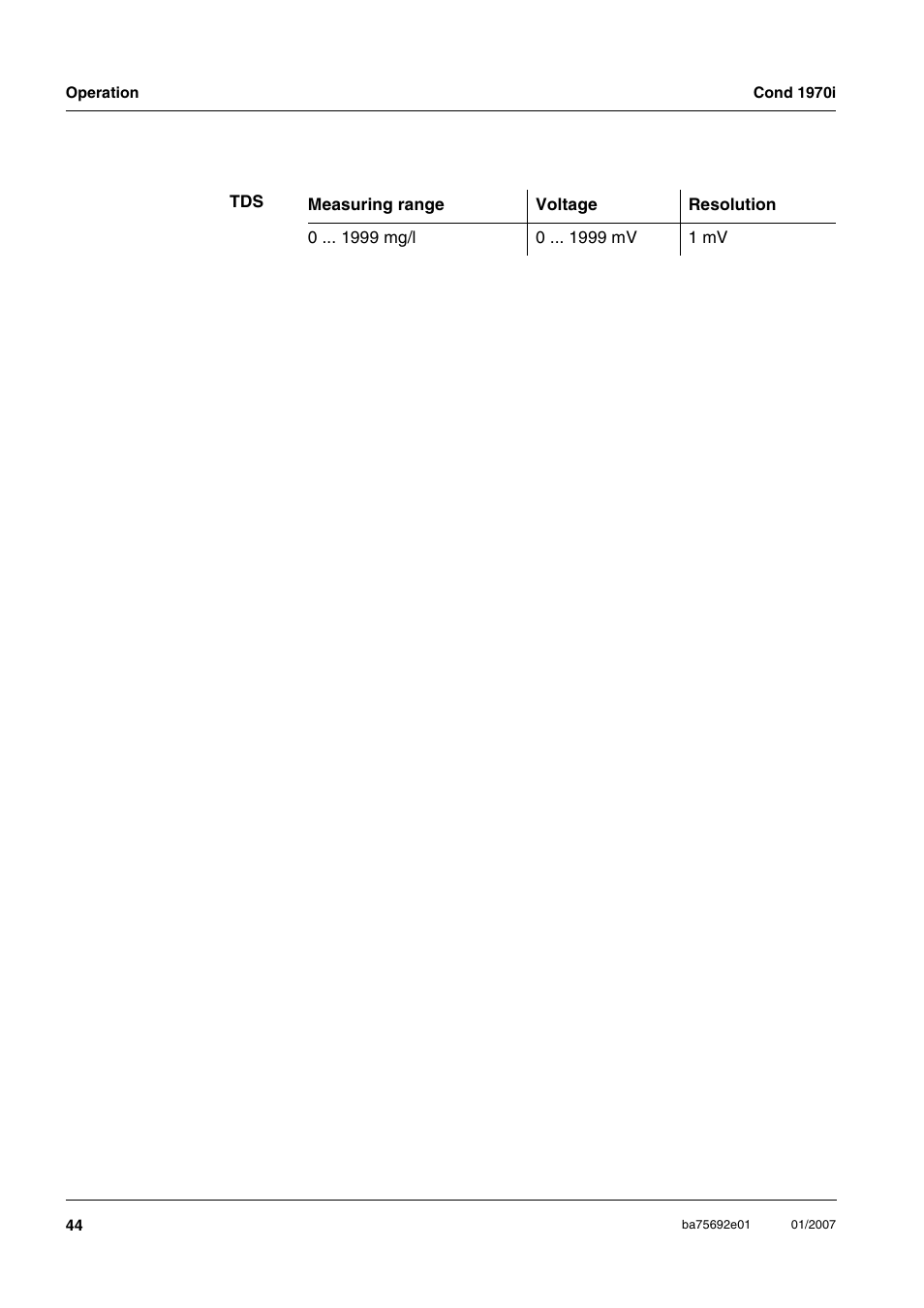 Xylem Cond 1970i User Manual | Page 44 / 67