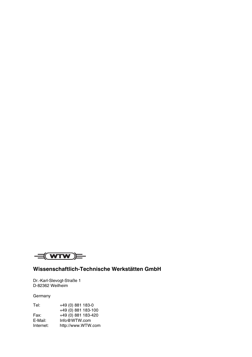 Wissenschaftlich-technische werkstätten gmbh | Xylem Cond 1970i User Manual | Page 67 / 67