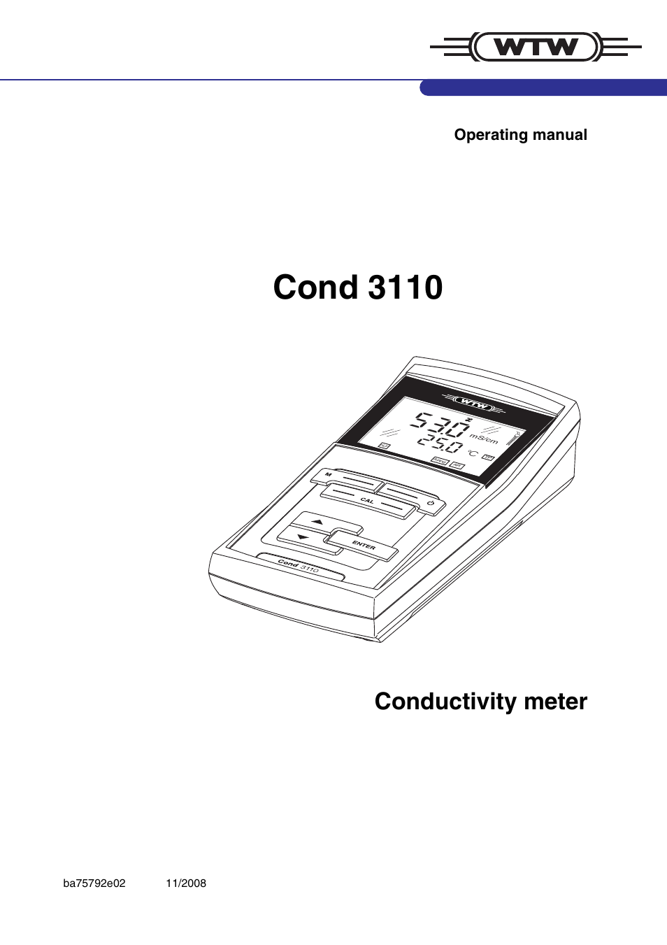 Xylem COND3110 HANDHELD CONDUCTIVITY METERS User Manual | 41 pages