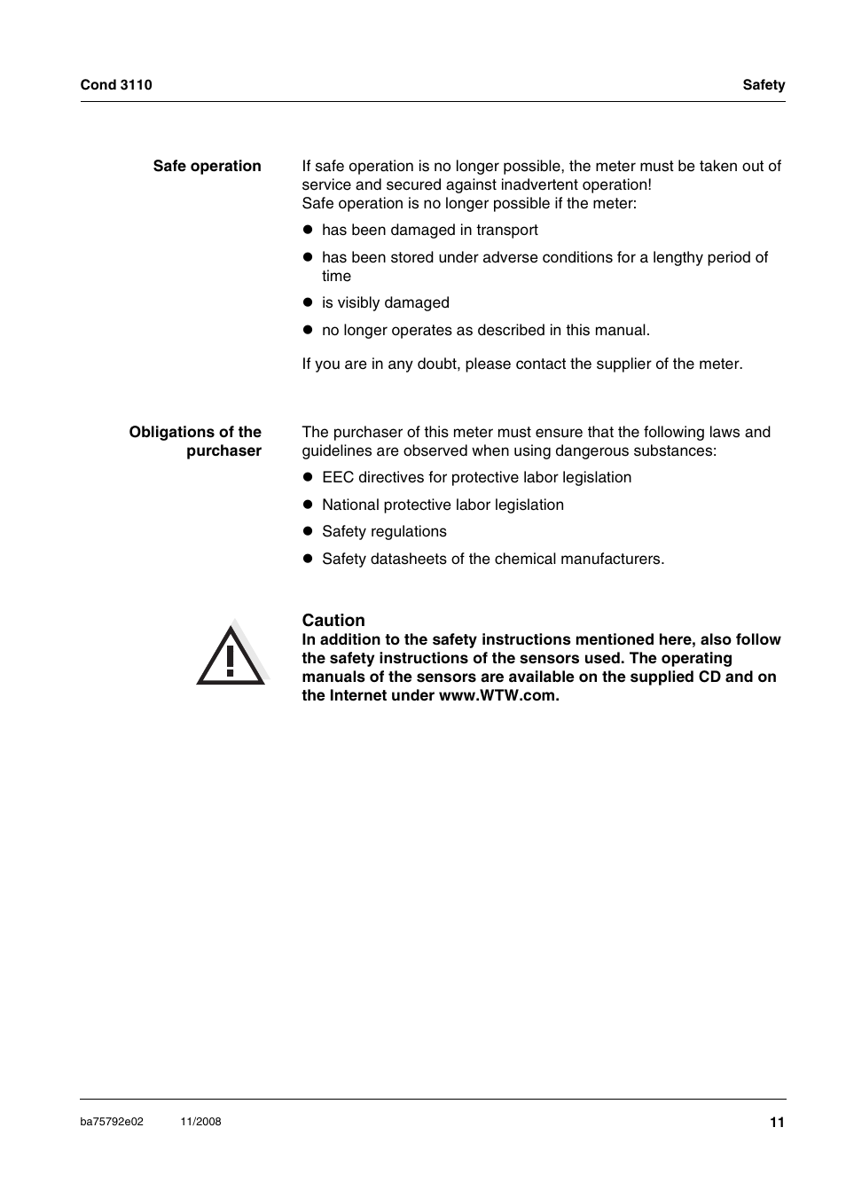 Xylem COND3110 HANDHELD CONDUCTIVITY METERS User Manual | Page 11 / 41