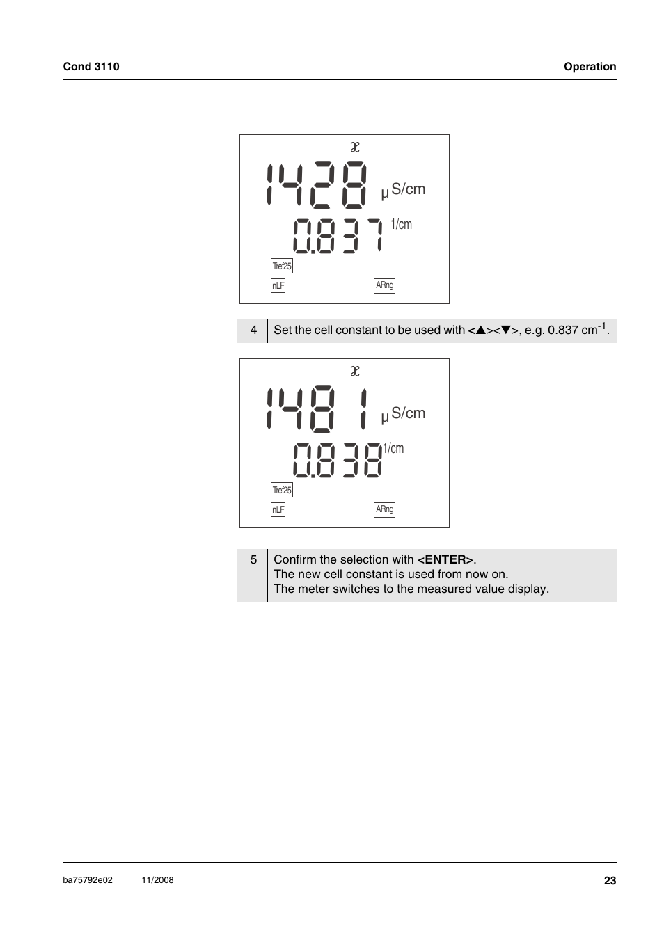 Xylem COND3110 HANDHELD CONDUCTIVITY METERS User Manual | Page 23 / 41