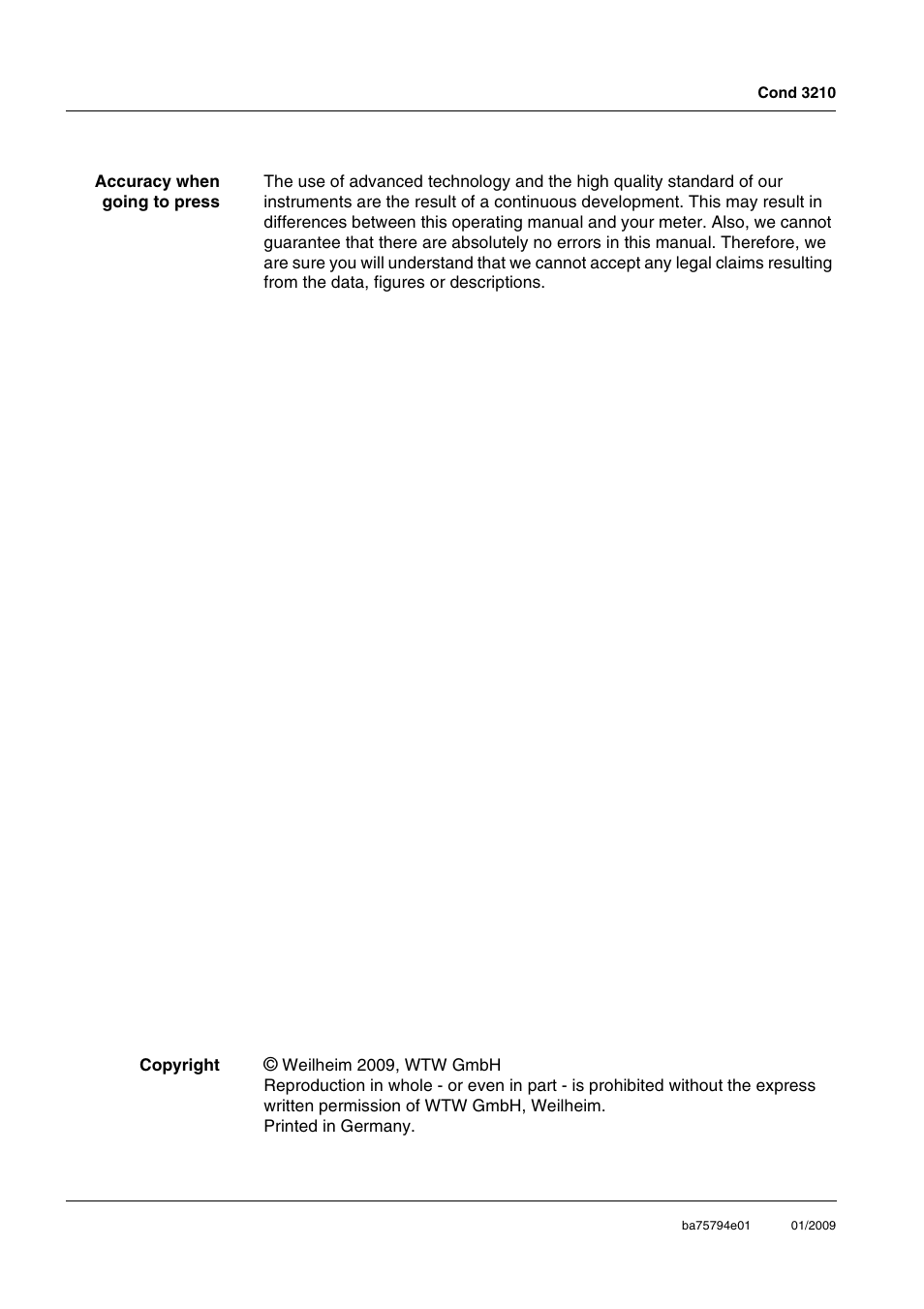 Xylem COND3210 HANDHELD CONDUCTIVITY METERS User Manual | Page 2 / 56