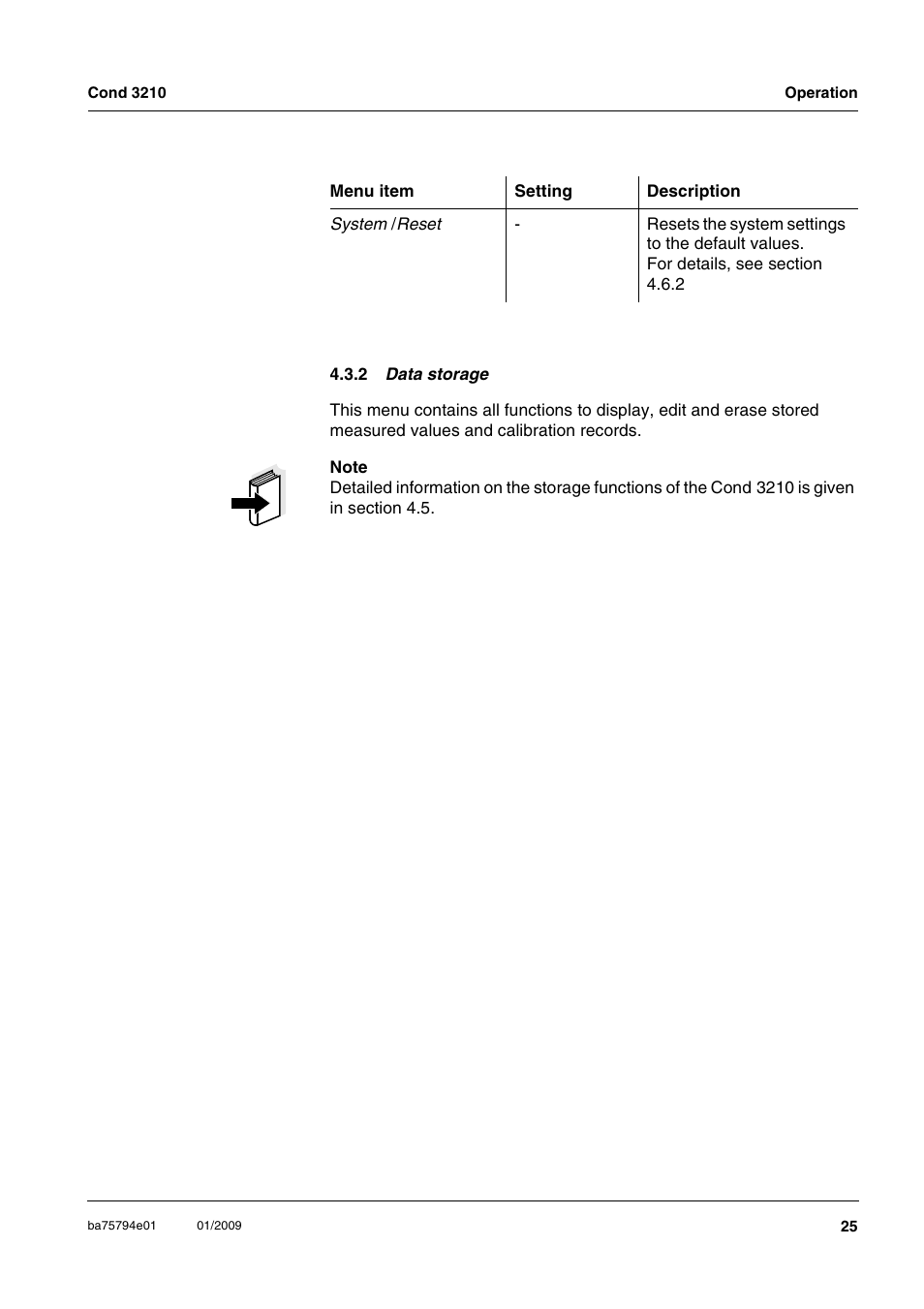 2 data storage | Xylem COND3210 HANDHELD CONDUCTIVITY METERS User Manual | Page 25 / 56