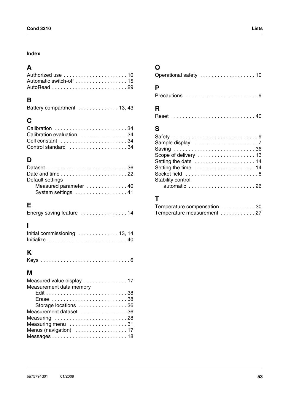 Xylem COND3210 HANDHELD CONDUCTIVITY METERS User Manual | Page 53 / 56