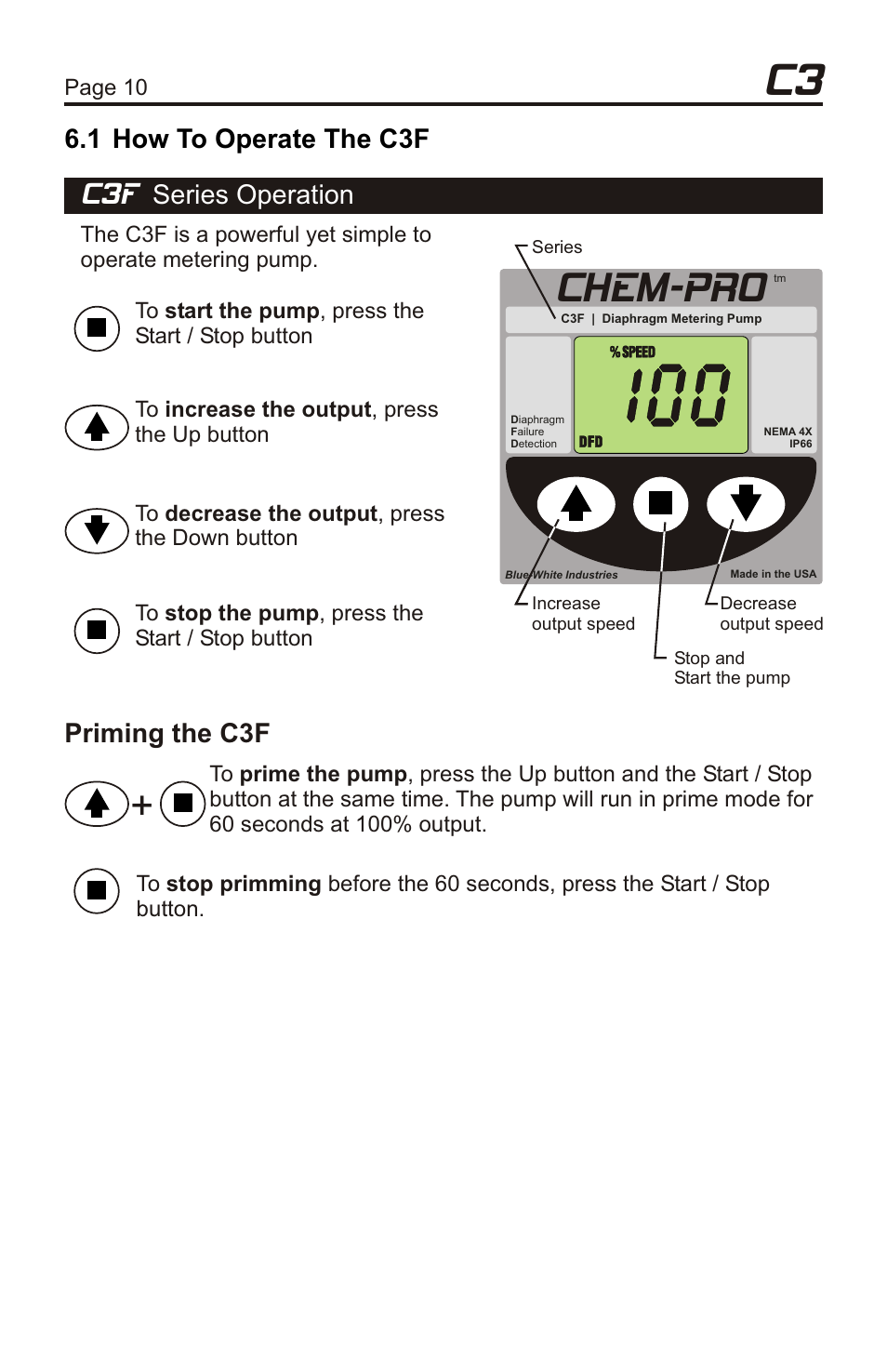 Chem-pro, Series operation, Paddlewheel sensor signal input wiring | 0 c3v external input/output signal connection | Xylem C3V CHEMICAL METERING PUMPS User Manual | Page 10 / 32