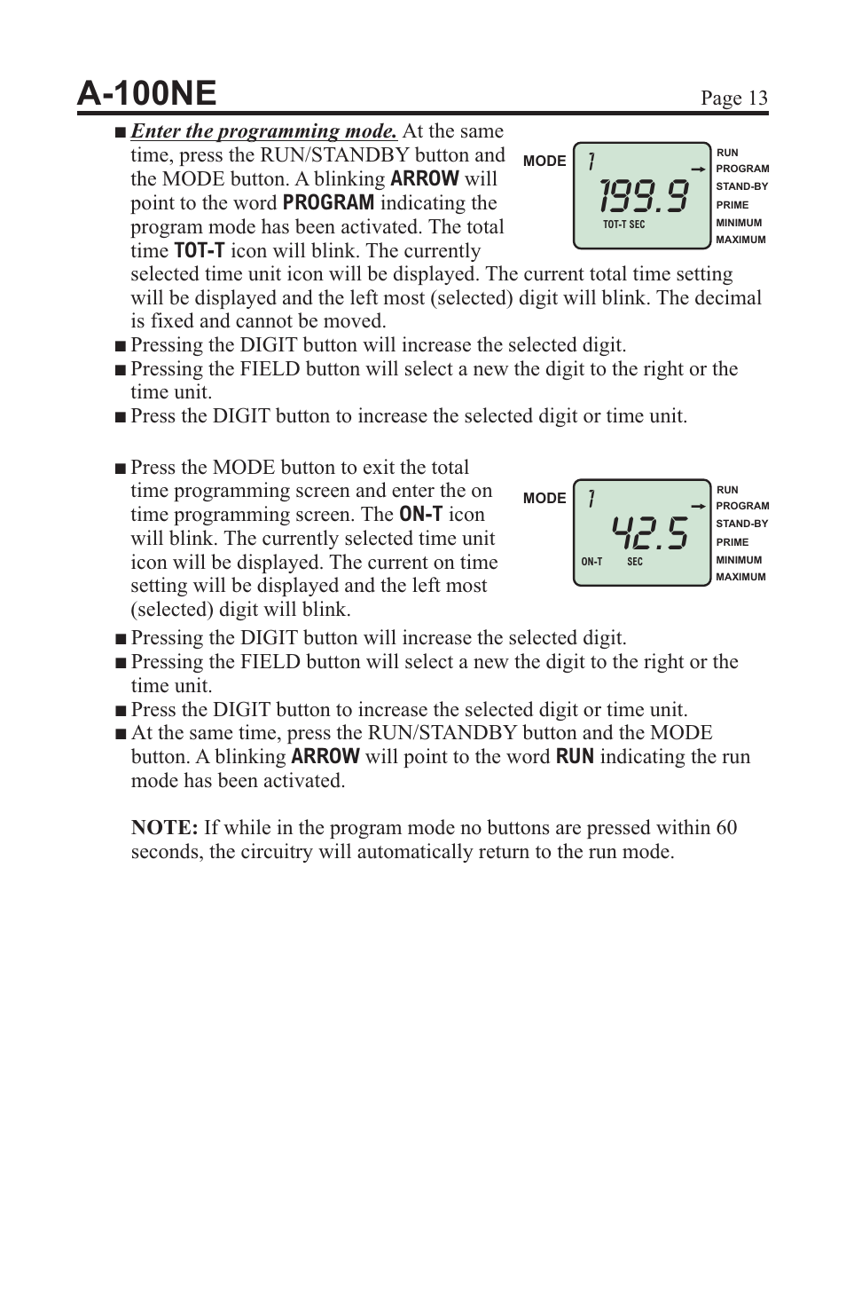 A-100ne | Xylem A-100NE CHEMICAL PUMPS User Manual | Page 13 / 28