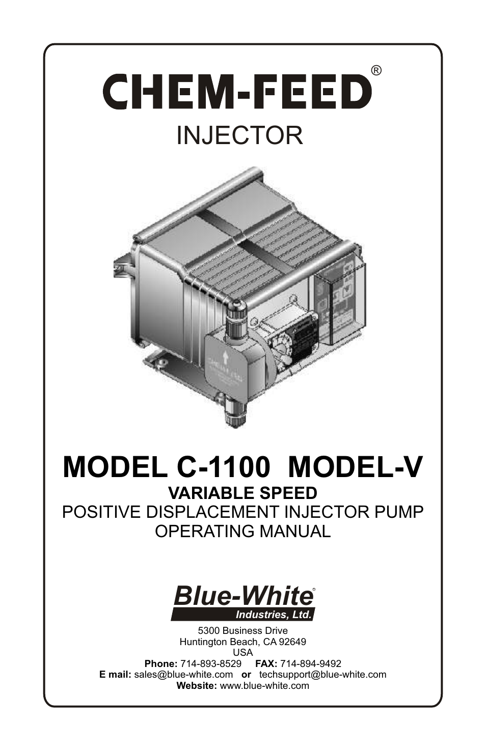 Xylem C-1100V DIAPHRAGM METERING PUMPS User Manual | 28 pages