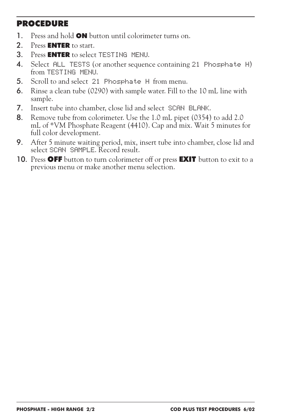 LaMotte COD Plus Colorimeter 1922-EX2 User Manual | Page 109 / 133