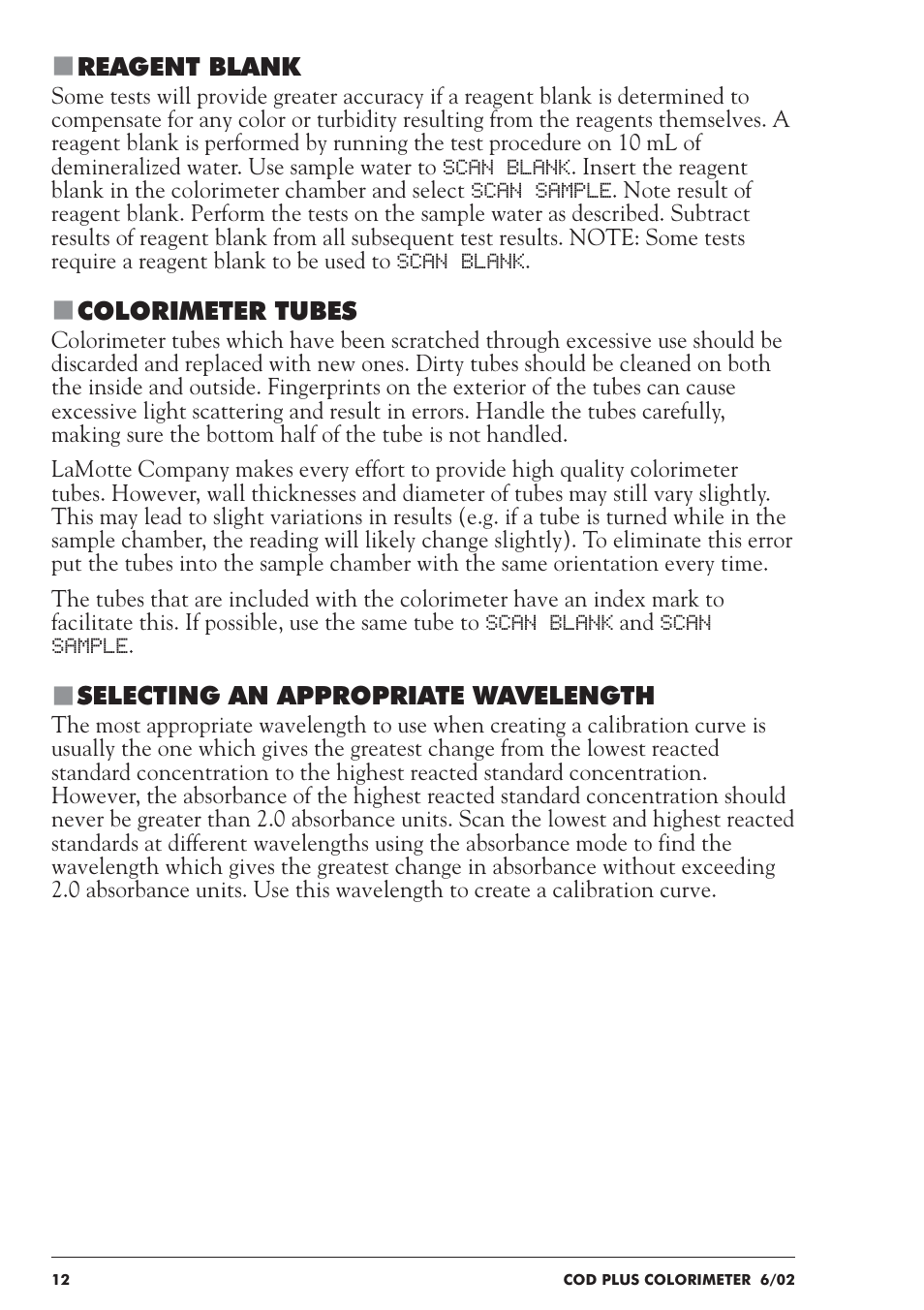 LaMotte COD Plus Colorimeter 1922-EX2 User Manual | Page 12 / 133