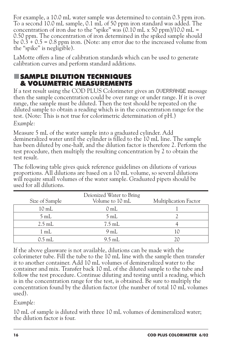 LaMotte COD Plus Colorimeter 1922-EX2 User Manual | Page 16 / 133