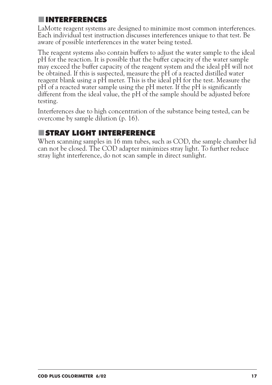 LaMotte COD Plus Colorimeter 1922-EX2 User Manual | Page 17 / 133