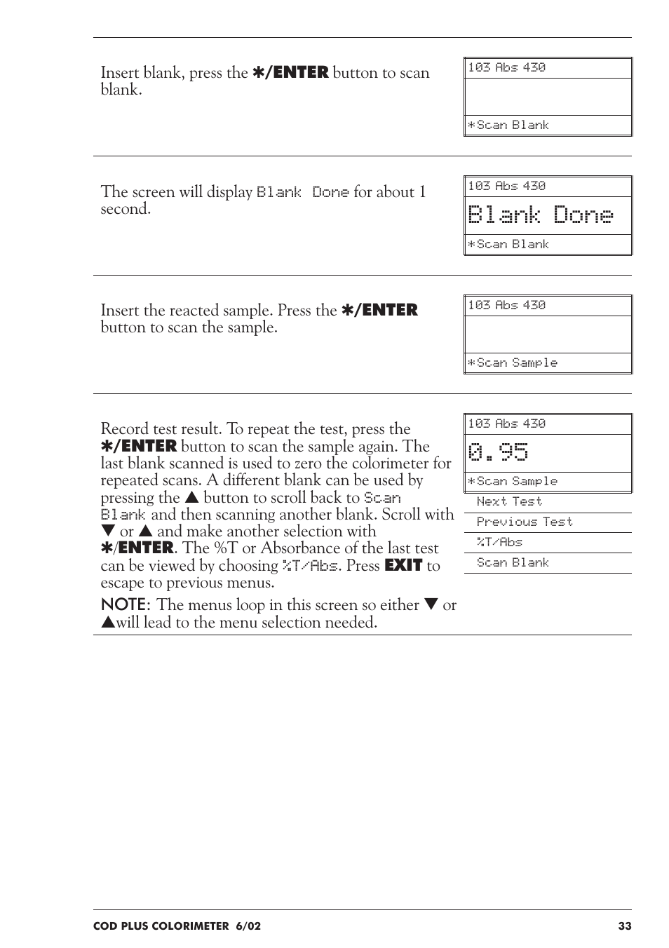 Blank done | LaMotte COD Plus Colorimeter 1922-EX2 User Manual | Page 33 / 133