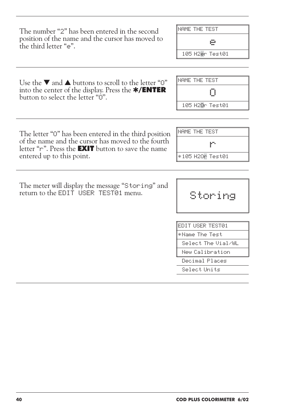 Storing | LaMotte COD Plus Colorimeter 1922-EX2 User Manual | Page 40 / 133