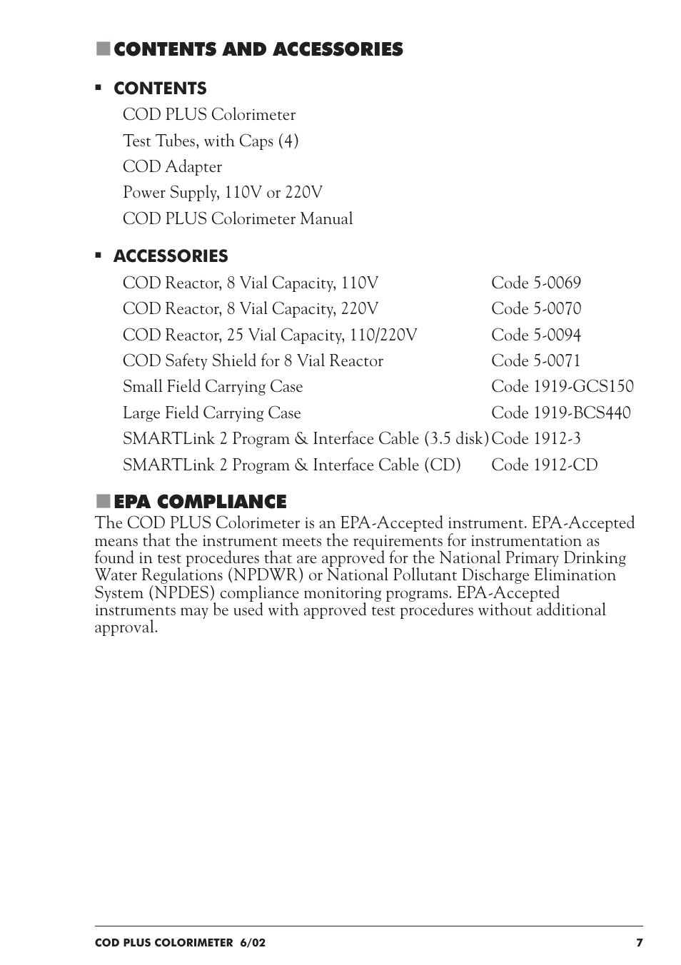 LaMotte COD Plus Colorimeter 1922-EX2 User Manual | Page 7 / 133