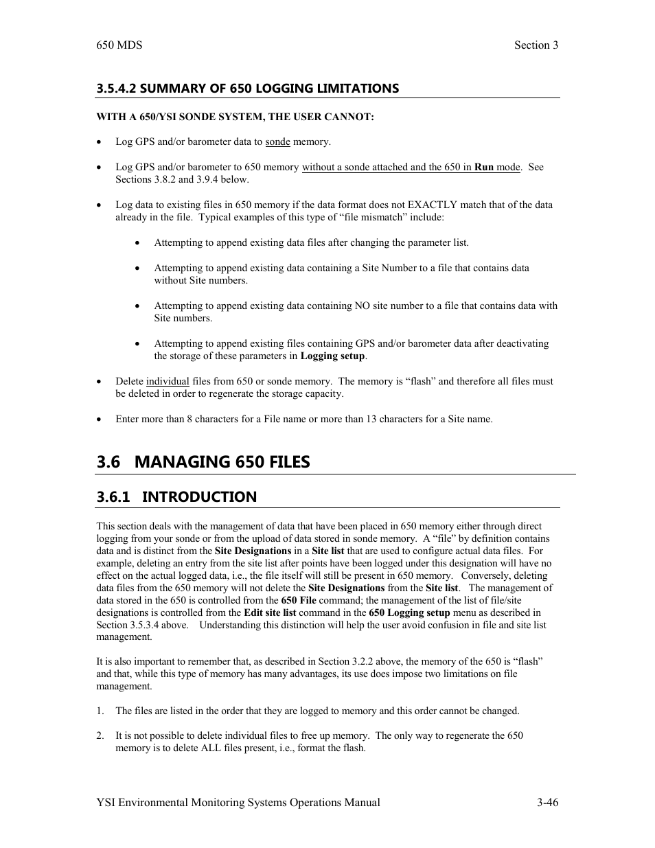6 managing 650 files, 1 introduction | Xylem 6-Series Multiparameter User Manual | Page 176 / 377